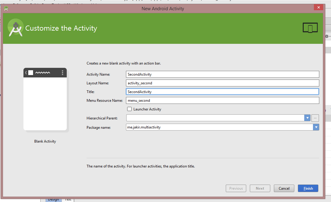 create second activity