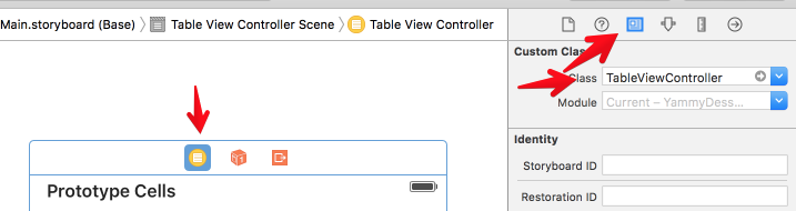 Set tableview class