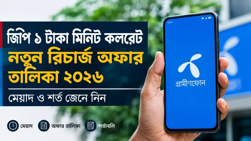 জিপি ১ টাকা মিনিট কলরেট নতুন রিচার্জ অফার তালিকা ২০২৬ &mdash; মেয়াদ ও শর্ত জেনে নিন