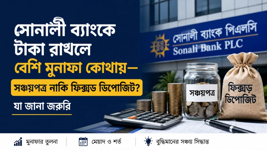 সোনালী ব্যাংকে টাকা রাখলে বেশি মুনাফা কোথায়&mdash;সঞ্চয়পত্র নাকি ফিক্সড ডিপোজিট? যা জানা জরুরি